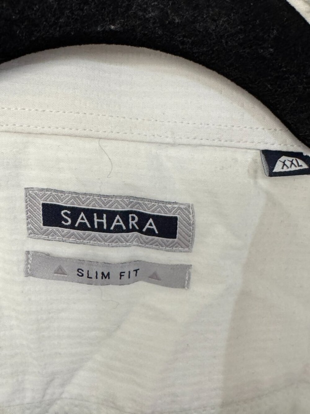Sahara Slim Fit White Tonal Stripe Long Sleeve Button Down Shirt | Size XXL - Picture 2 of 3